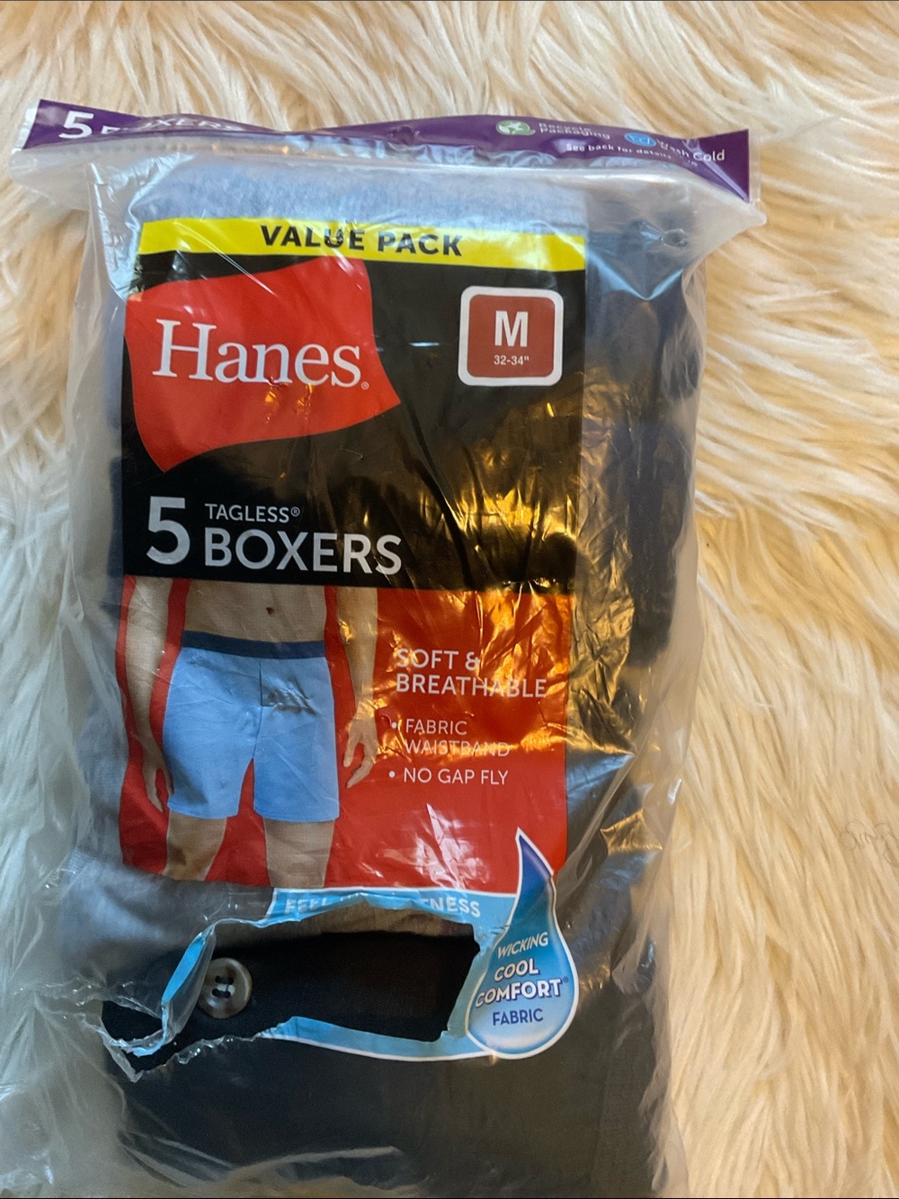 Hanes Men’s Tagless Soft and Breathable No Gap Fly Boxers